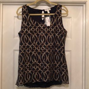 Ladies Dressbarn black sleeveless top, L